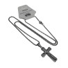 55 cm x 3mm RVS Jasseron Ketting met Kruishanger en Onze Vader Unisex