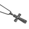 55 cm x 3mm RVS Jasseron Ketting met Kruishanger en Onze Vader Unisex