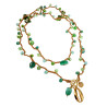 Ketting of Armband met Natuursteen, kristallen en Goudkleurig RVS