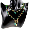 Ketting of Armband met Natuursteen, kristallen en Goudkleurig RVS