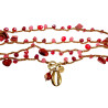 Damesketting met Agaatsteen en Rode kristallen en Goudkleurig RVS