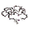 Bohemian Damesketting met Amethist, Paarse Kristallen, RVS Beerhanger
