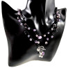 Bohemian Damesketting met Amethist, Paarse Kristallen, RVS Beerhanger