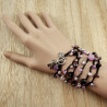 Bohemian Damesketting met Amethist, Paarse Kristallen, RVS Beerhanger