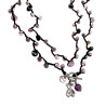 Bohemian Damesketting met Amethist, Paarse Kristallen, RVS Beerhanger