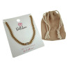 Verguld RVS Cubaanse Schakelketting met Rechthoekige Zirkonia Dames