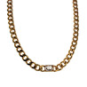 Verguld RVS Cubaanse Schakelketting met Rechthoekige Zirkonia Dames