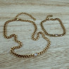 Verguld RVS Cubaanse Schakelketting met Rechthoekige Zirkonia Dames