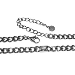 Gepolijst RVS Cubaanse Schakelketting met Rechthoekige Zirkonia Dames