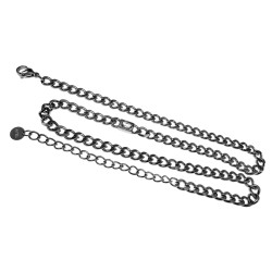 Gepolijst RVS Cubaanse Schakelketting met Rechthoekige Zirkonia Dames