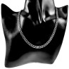 Gepolijst RVS Cubaanse Schakelketting met Rechthoekige Zirkonia Dames