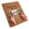 Gepolijst RVS Oorringen met Roze Zeester Hanger - Lengte 35mm - ∅14mm