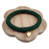 Crochet Damesarmband Groen van Satijnkoord - Polslenmaat 16 tot 17 cm