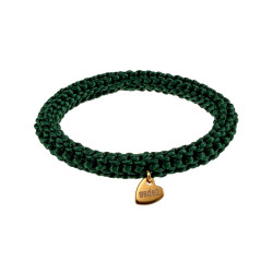Crochet Damesarmband Groen van Satijnkoord - Polslenmaat 16 tot 17 cm