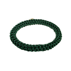 Crochet Damesarmband Groen van Satijnkoord - Polslenmaat 16 tot 17 cm
