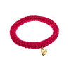 Crochet Damesarmband Roze van Satijnkoord - Polslenmaat 16 tot 17 cm