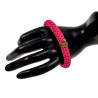 Crochet Damesarmband Roze van Satijnkoord - Polslenmaat 16 tot 17 cm
