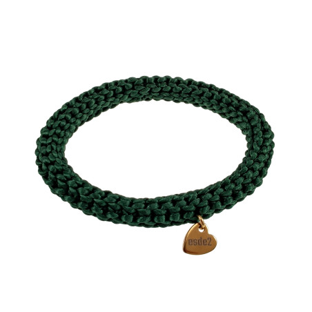Crochet Damesarmband Groen van Satijnkoord - Polslenmaat 16 tot 17 cm
