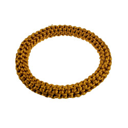 Crochet Armband Aardse Gelekleur Satijnkoord - Polslenmaat 16 - 17 cm