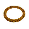 Crochet Armband Aardse Gelekleur Satijnkoord - Polslenmaat 16 - 17 cm