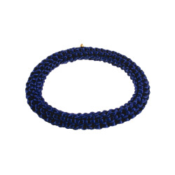 Crochet Armband Donkerblauwe Satijnkoord - Polslenmaat 16 - 17 cm