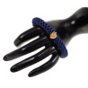 Crochet Armband Donkerblauwe Satijnkoord - Polslenmaat 16 - 17 cm