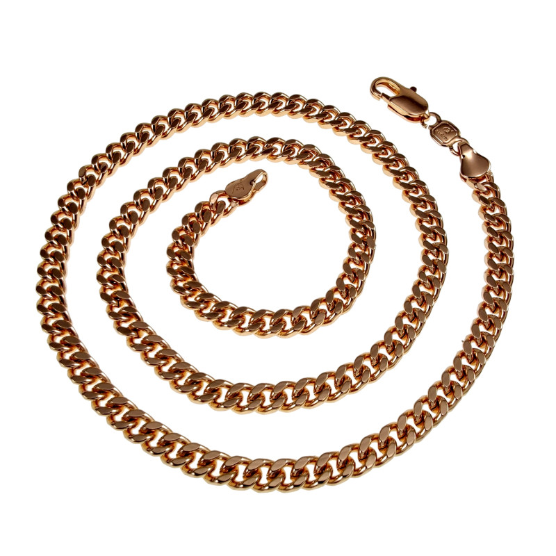 50 cm x 5 mm Ketting Unisex - Roségoud Plated - Cubaanse Schakelketting