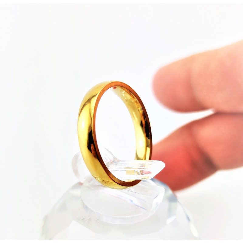 Goudkleurige Roestvrijstalen Ring 4mm
