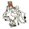 Multifunctionele Boho Ketting met Aagaat Hart en Turquoise Kristallen