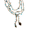 Multifunctionele Boho Ketting met Aagaat Hart en Turquoise Kristallen