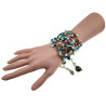 Multifunctionele Boho Ketting met Aagaat Hart en Turquoise Kristallen
