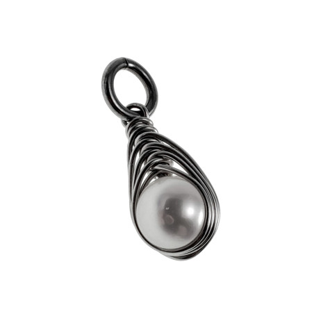 RVS Hanger met Natuurlijke Zoetwaterparel - Dames - Handgemaakt esde2