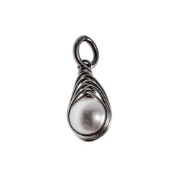 RVS Hanger met Natuurlijke Zoetwaterparel - Dames - Handgemaakt esde2