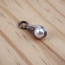 RVS Hanger met Natuurlijke Zoetwaterparel - Dames - Handgemaakt esde2