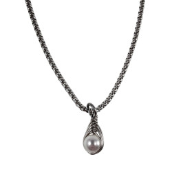 Damesketting met Natuurlijke Zoetwaterparel Hanger RVS Ketting 60 cm