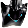 RVS Damesketting met Turquoise Zeesterrenvorm - Verstelbaar 50-55 cm
