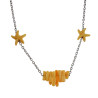 RVS Damesketting met Gele Zeesterrenvorm - Verstelbaar 50-55 cm
