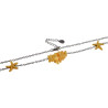 RVS Damesketting met Gele Zeesterrenvorm - Verstelbaar 50-55 cm