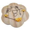 RVS Damesketting met Gele Zeesterrenvorm - Verstelbaar 50-55 cm