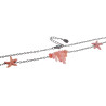 RVS Damesketting met Zachtroze Zeesterrenvorm - Verstelbaar 50-55 cm