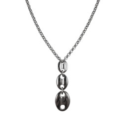 RVS Ketting met Koffiebonen Schakels Hanger  - Verstelbaar 50-55 cm