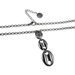 RVS Ketting met Koffiebonen Schakels Hanger  - Verstelbaar 50-55 cm