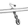 RVS Ketting met Koffiebonen Schakels Hanger  - Verstelbaar 50-55 cm