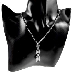 RVS Ketting met Koffiebonen Schakels Hanger  - Verstelbaar 50-55 cm