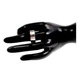 Vriendschapsring met Goudkleur Groef Unisex - RVS Verlovingsring 8 mm