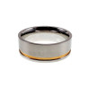 Vriendschapsring met Goudkleur Groef Unisex - RVS Verlovingsring 8 mm