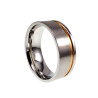 Vriendschapsring met Goudkleur Groef Unisex - RVS Verlovingsring 8 mm