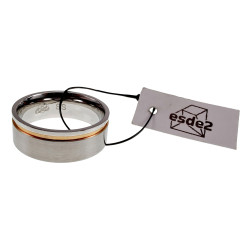 Vriendschapsring met Goudkleur Groef Unisex - RVS Verlovingsring 8 mm