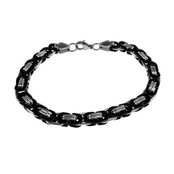 Königsarmband van Roestvrij Staal met Zwarte PVD-Coating 21cm x 6,5mm