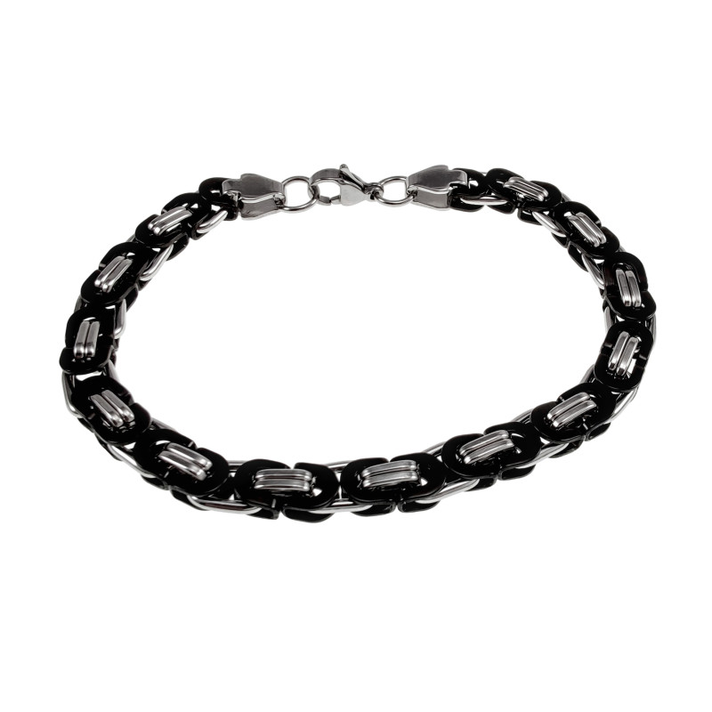 Königsarmband van Roestvrij Staal met Zwarte PVD-Coating 21cm x 6,5mm